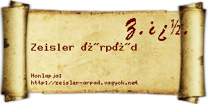 Zeisler Árpád névjegykártya
